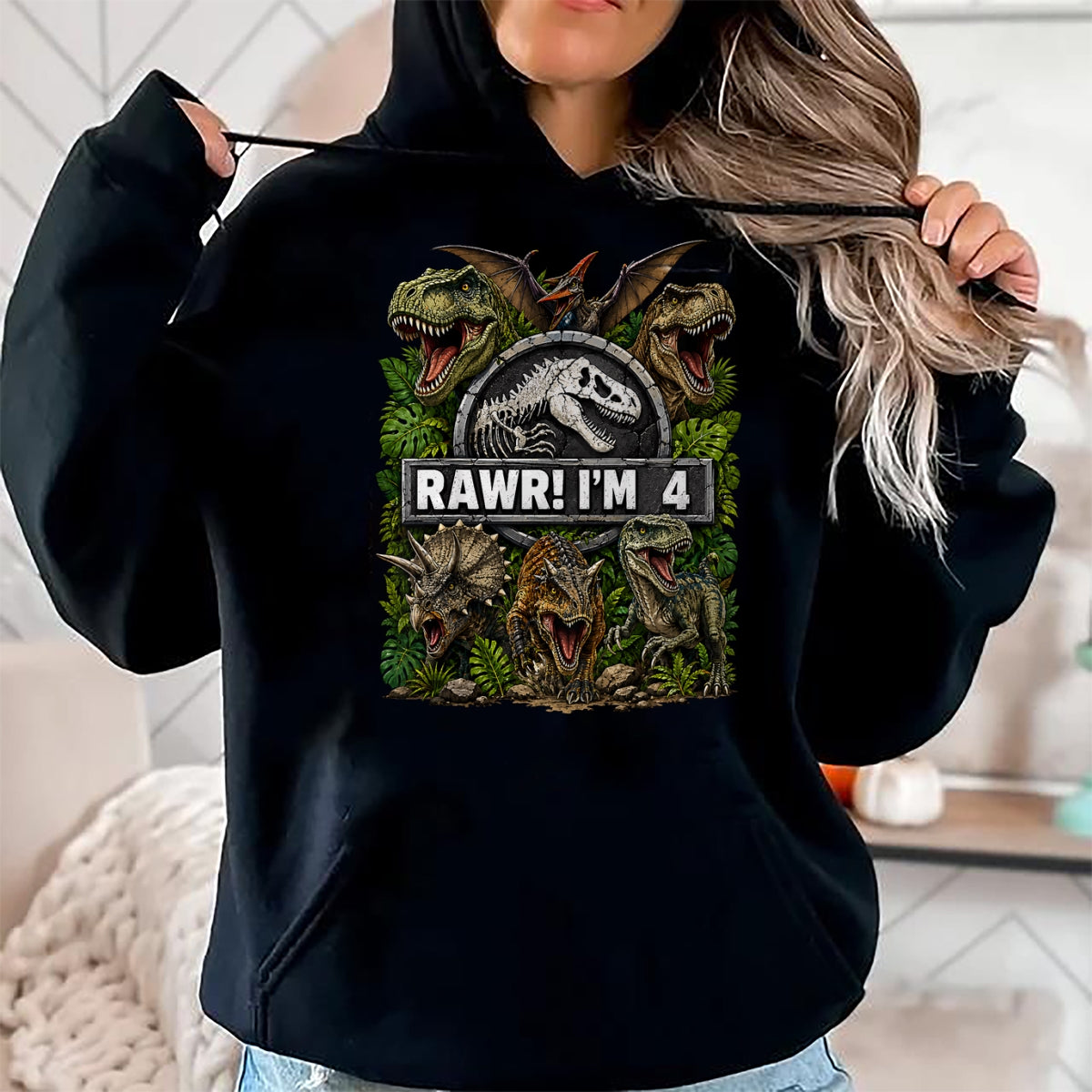 Best Dinosaur Lover Shirt, Funny Dinosaur UnisexT-Shirt/Hoodie/Sweatshirt HLT00 - Kids Rawr I_m 4 Years Old Boys Kids T-Rex Dinosaur 4th Birthday T-Shirt