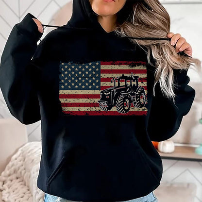 Best Farmer Life Shirt, Funny Farmer UnisexT-Shirt/Hoodie/Sweatshirt HLT00 - Farm Tractors USA Flag Patriotic Farming Gift T-Shirt Small