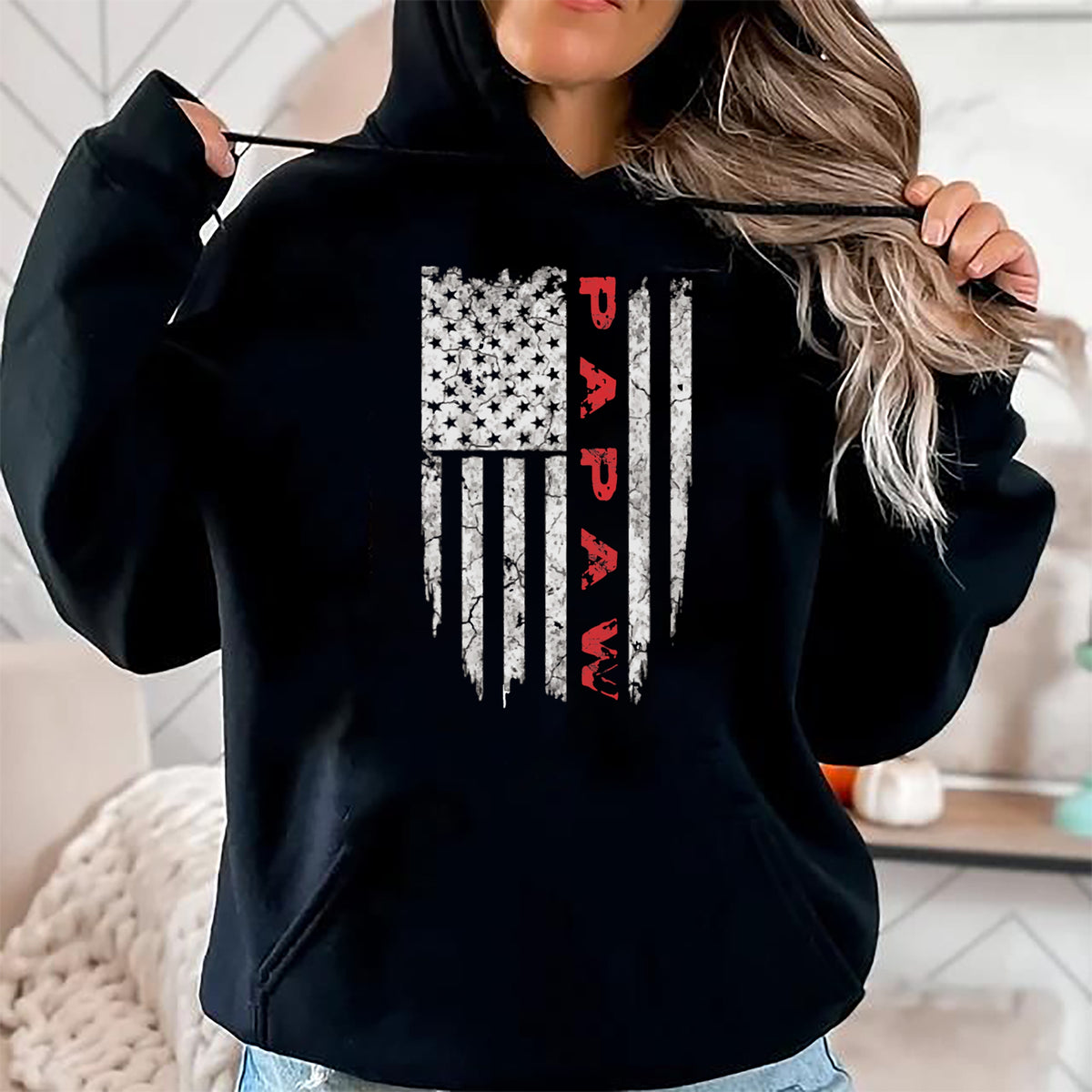 Best Grandpa Shirt, Proud Grandpa Unisex T-Shirt/Hoodie/Sweatshirt HLT00 - Papaw American Flag Grandpa Gifts Men T-Shirt