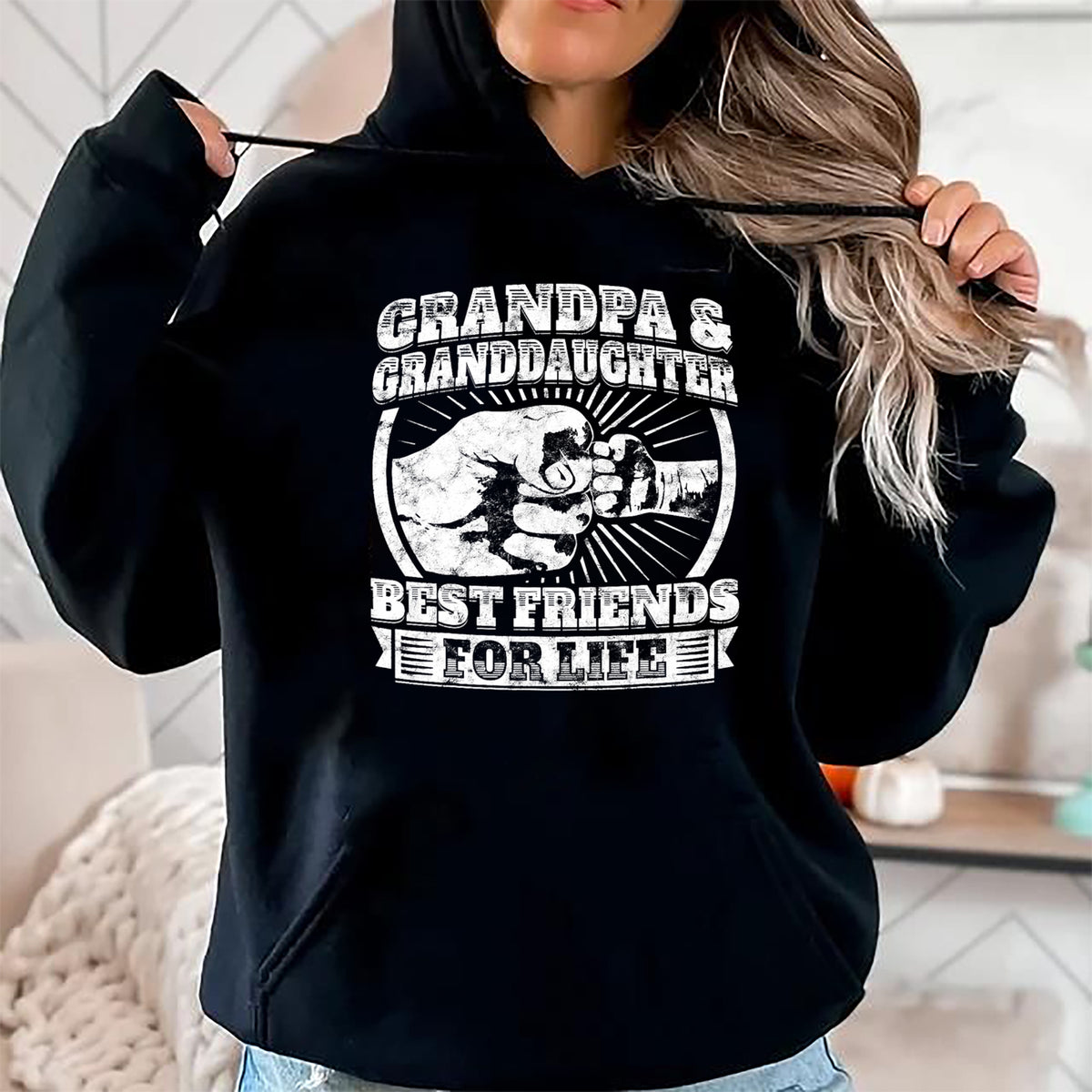 Best Grandpa Shirt, Proud Grandpa Unisex T-Shirt/Hoodie/Sweatshirt HLT00 -Grandpa Granddaughter Gift Family Shirt Grandad Fist Bump T-Shirt
