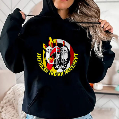 Native American T-Shirts, Vintage Native American Unisex T-Shirt/Hoodie/Sweatshirt HLT00 - Native American Pride Indian Movement T-Shirt