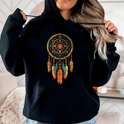 Native American T-Shirts, Vintage Native American Unisex T-Shirt/Hoodie/Sweatshirt HLT00 - Dream Catcher Native American Tribal T-Shirt (1)
