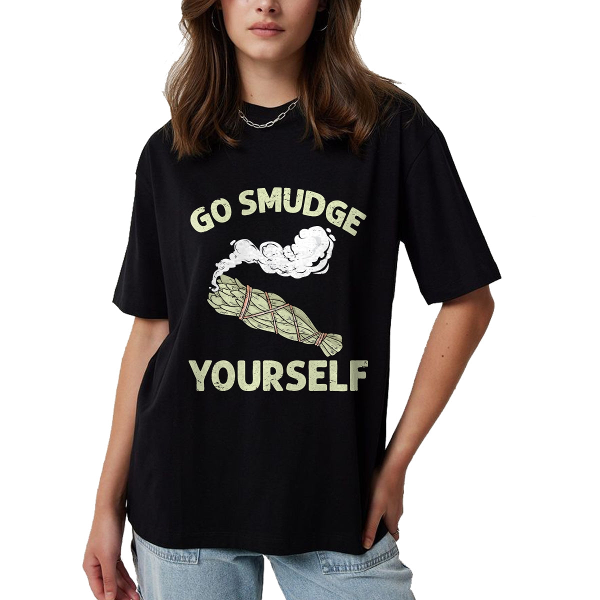 Native American T-Shirts, Vintage Native American Unisex T-Shirt/Hoodie/Sweatshirt HLT00 - Go Smudge Yourself Native American Funny Smudging Feather T-Shirt (3)