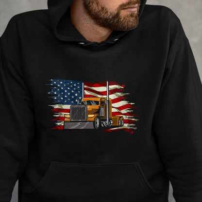 Best Truck Driver Life Shirt, Funny Trucker UnisexT-Shirt/Hoodie/Sweatshirt HLT00 - Semi-Trailer Truck Driver Big Rig Trucker American Flag T-Shirt
