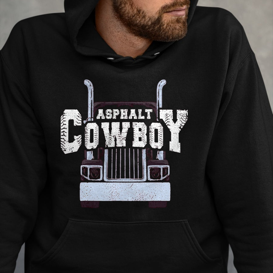 Best Truck Driver Life Shirt, Funny Trucker UnisexT-Shirt/Hoodie/Sweatshirt HLT00 - Asphalt Cowboy Cool Truck Driver Design Trucker T-Shirt, Men, Black, XX-Large