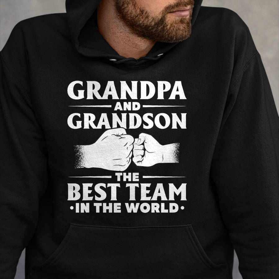 Best Grandpa Shirt, Proud Grandpa Unisex T-Shirt/Hoodie/Sweatshirt HLT00 - Father's Day Gift Grandpa The Man The Myth The Bad Influence T-Shirt