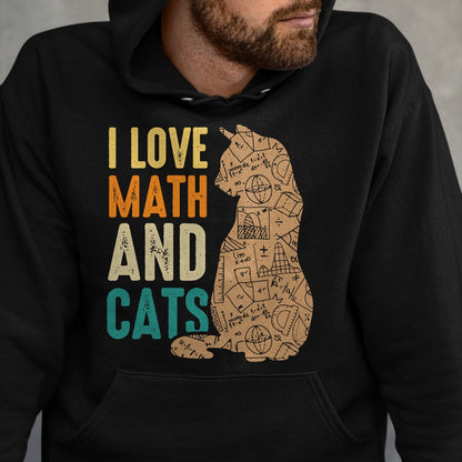Cat Love Shirt, Funny Cat Lover Gift UnisexT-Shirt/Hoodie/Sweatshirt HLT00 - I Love Math And Cats Funny Cat Lover Math Teacher T-Shirt (1)
