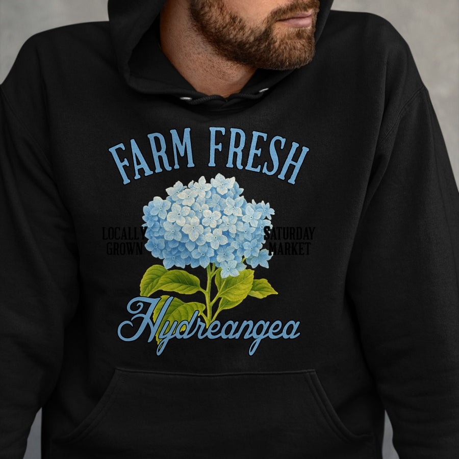 Best Farmer Life Shirt, Funny Farmer UnisexT-Shirt/Hoodie/Sweatshirt HLT00 - Hydrangea Farmers Market Gardening Farm A Fresh Hydrangea T-Shirt