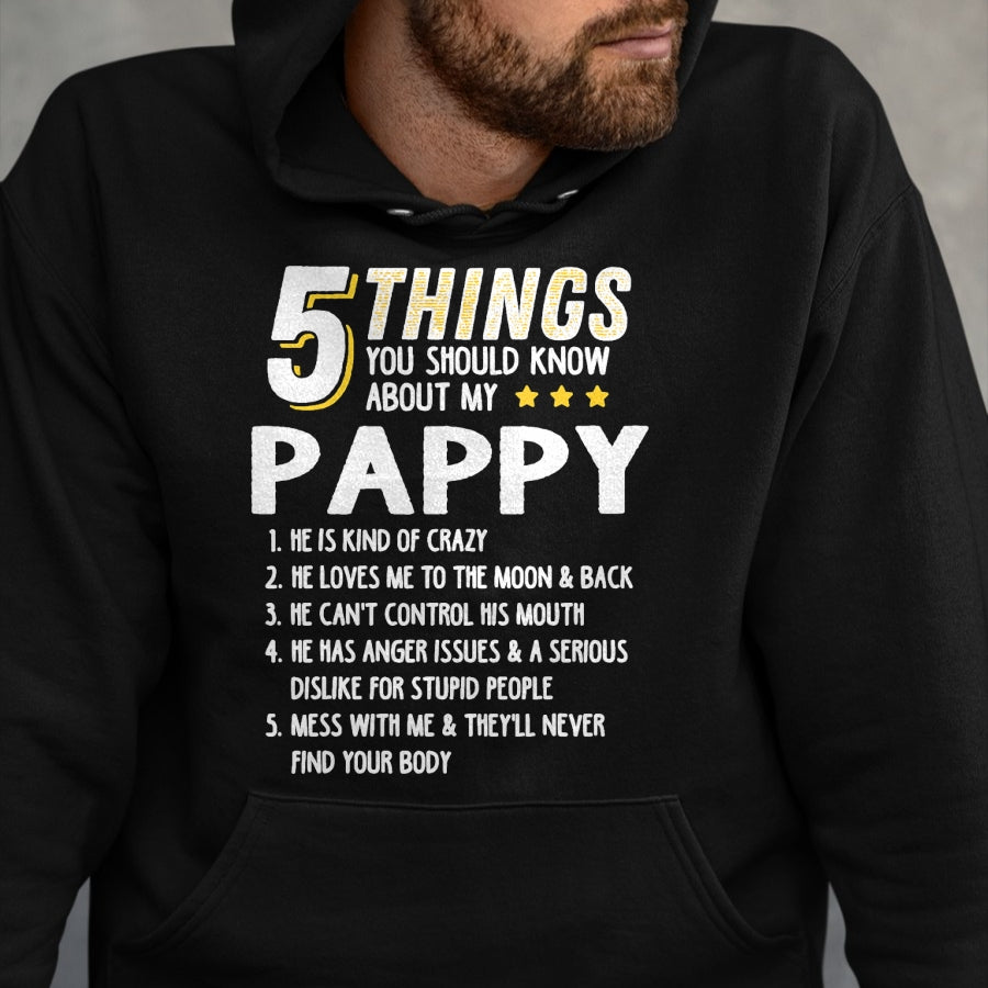 Best Grandpa Shirt, Proud Grandpa Unisex T-Shirt/Hoodie/Sweatshirt HLT00 - Funny 5 Things Grandpa Pappy Shirt Crazy Gift Idea T-Shirt