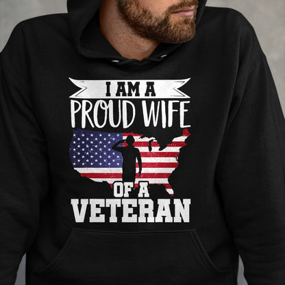 Best Wife Shirt, Wife and Husband Unisex T-Shirt/Hoodie/Sweatshirt HLT00 - Gift for wife T shirt, lucky wife   Proud Wife Of Veteran Nothing Scares Patriotic Veterans Day T-Sh