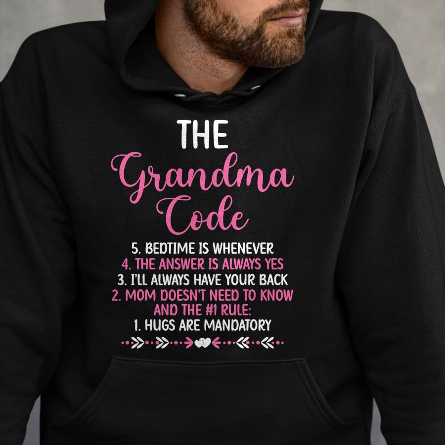 Best Grandma Shirt, Proud Grandma Unisex T-Shirt/Hoodie/Sweatshirt HLT00 - The Grandma Code Granny Grandmother Grandparent T-Shirt (1)