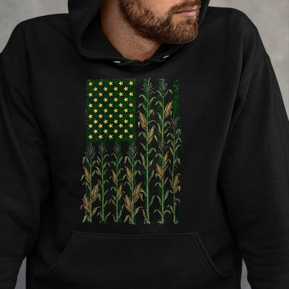 Best Farmer Life Shirt, Funny Farmer UnisexT-Shirt/Hoodie/Sweatshirt HLT00 - Retro Vintage Corn US America Flag Funny Farmer Farm Flag T-Shirt