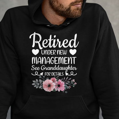 Best Grandpa Shirt, Proud Grandpa Unisex T-Shirt/Hoodie/Sweatshirt HLT00 - Retired Under New Management Granddaughter Grandma Grandpa T-Shirt (1)