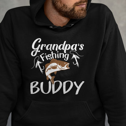 Best Grandpa Shirt, Proud Grandpa Unisex T-Shirt/Hoodie/Sweatshirt HLT00 - Grandpa's Fishing Buddy Grandson Granddaughter T-Shirt