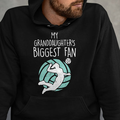 Best Grandpa Shirt, Proud Grandpa Unisex T-Shirt/Hoodie/Sweatshirt HLT00 - Granddaughters Biggest Fan Volleyball Family Grandma Grandpa T-Shirt