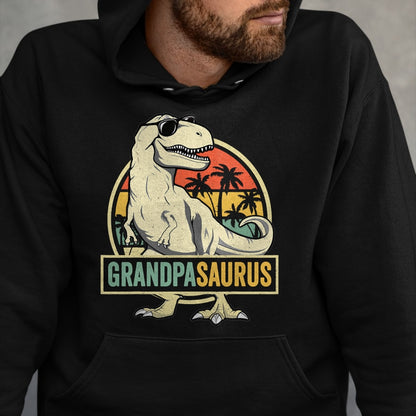 Best Grandpa Shirt, Proud Grandpa Unisex T-Shirt/Hoodie/Sweatshirt HLT00 - Grandpasaurus T Rex Dinosaur Grandpa Saurus Family Matching T-Shirt