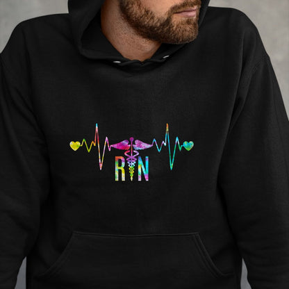 Funny Nurse Shirt, Nurse Unisex T-Shirt/Hoodie/Sweatshirt HLT00 - Lovely RN Registered Nurse Tie Dye - Nurse Tshirts for Women Long Sleeve T-Shirt