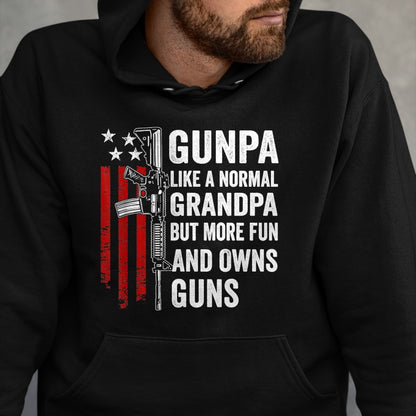 Best Grandpa Shirt, Proud Grandpa Unisex T-Shirt/Hoodie/Sweatshirt HLT00 - Gunpa Like A Normal Grandpa But More Fun And Owns Guns T-Shirt (1)