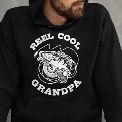 Best Grandpa Shirt, Proud Grandpa Unisex T-Shirt/Hoodie/Sweatshirt HLT00 - Fishing Fish Vintage Reel Cool Grandpa Gift Sweatshirt