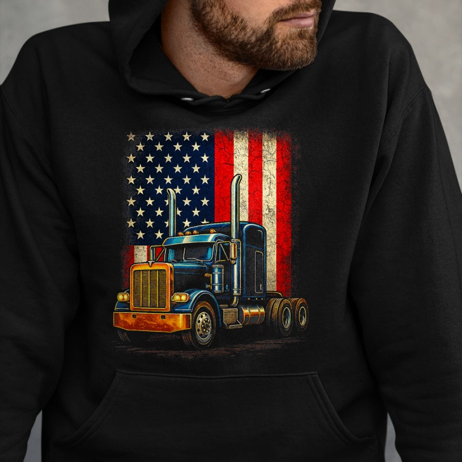 Best Truck Driver Life Shirt, Funny Trucker UnisexT-Shirt/Hoodie/Sweatshirt HLT00 - American Flag Truck - Truck Driver Patriotic T-Shirt
