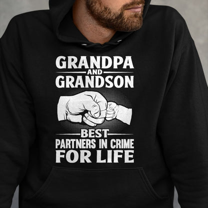 Best Grandpa Shirt, Proud Grandpa Unisex T-Shirt/Hoodie/Sweatshirt HLT00 - Grandpa and GrandSon Best Partners in Crime For Life