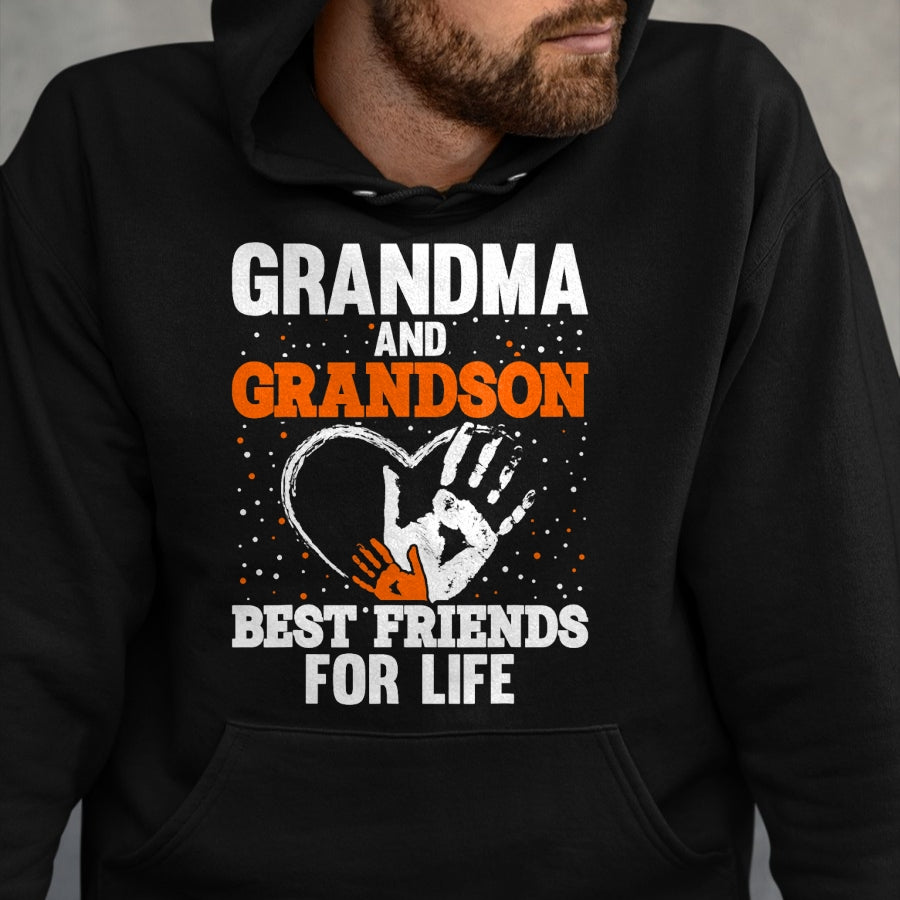 Best Grandpa Shirt, Proud Grandpa Unisex T-Shirt/Hoodie/Sweatshirt HLT00 - Grandma and Grandson Best Friends for Life T-Shirt