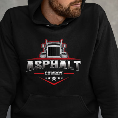 Best Truck Driver Life Shirt, Funny Trucker UnisexT-Shirt/Hoodie/Sweatshirt HLT00 - Asphalt Cowboy Trucker Truck Driver Highway 18 Wheeler Road T-Shirt, Men, Black, 3X-Large