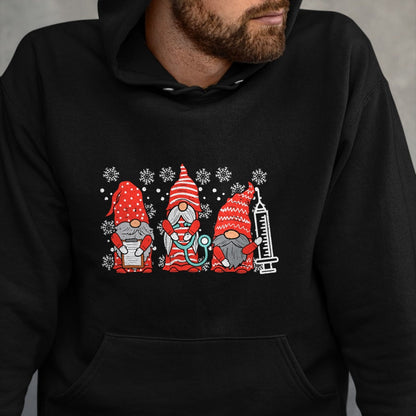 Funny Nurse Shirt, Nurse Unisex T-Shirt/Hoodie/Sweatshirt HLT00 - Nurse Christmas Gnomes Cute Xmas Scrub Top For Nurses Women T-Shirt (1)