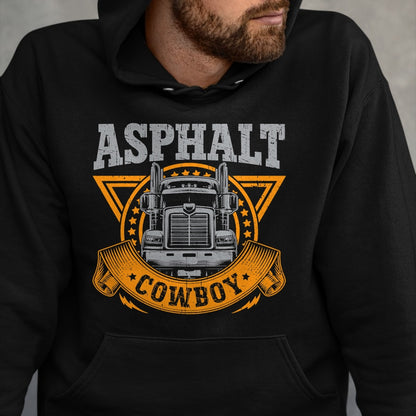 Best Truck Driver Life Shirt, Funny Trucker UnisexT-Shirt/Hoodie/Sweatshirt HLT00 - Asphalt Cowboy Cool Truck Driver Design Trucker T-Shirt (1)