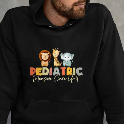 Funny Nurse Shirt, Nurse Unisex T-Shirt/Hoodie/Sweatshirt HLT00 - Pediatric Intensive Care Unit Nurse Cute Animals PICU Nurse T-Shirt