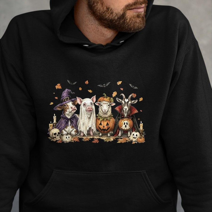 Best Farmer Life Shirt, Funny Farmer UnisexT-Shirt/Hoodie/Sweatshirt HLT00 - Halloween Farm Animals Cow Pig Sheep Goat Fall Farmer Spooky Long Sleeve T-Shirt