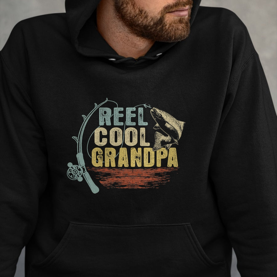 Best Grandpa Shirt, Proud Grandpa Unisex T-Shirt/Hoodie/Sweatshirt HLT00 -Funny Fishing Vintage Reel Cool Grandpa T-Shirt