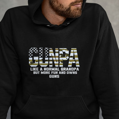 Best Grandpa Shirt, Proud Grandpa Unisex T-Shirt/Hoodie/Sweatshirt HLT00 - Gunpa Like A Normal Grandpa But More Fun And Owns Guns T-Shirt