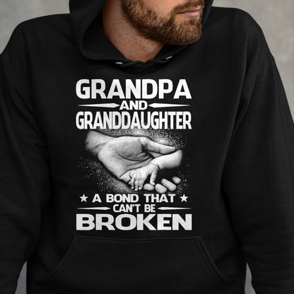 Best Grandpa Shirt, Proud Grandpa Unisex T-Shirt/Hoodie/Sweatshirt HLT00 - Grandpa And Granddaughter A Bond That Can't Be Broken T-Shirt (1)