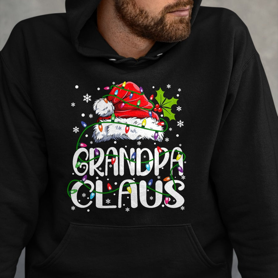 Best Grandpa Shirt, Proud Grandpa Unisex T-Shirt/Hoodie/Sweatshirt HLT00 - Grandpa Claus Shirt Christmas Lights Pajama Family Matching T-Shirt