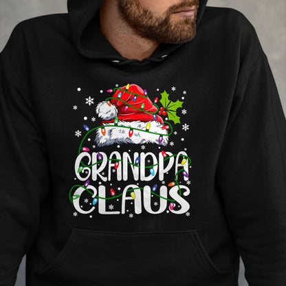 Best Grandpa Shirt, Proud Grandpa Unisex T-Shirt/Hoodie/Sweatshirt HLT00 - Grandpa Claus Shirt Christmas Lights Pajama Family Matching T-Shirt