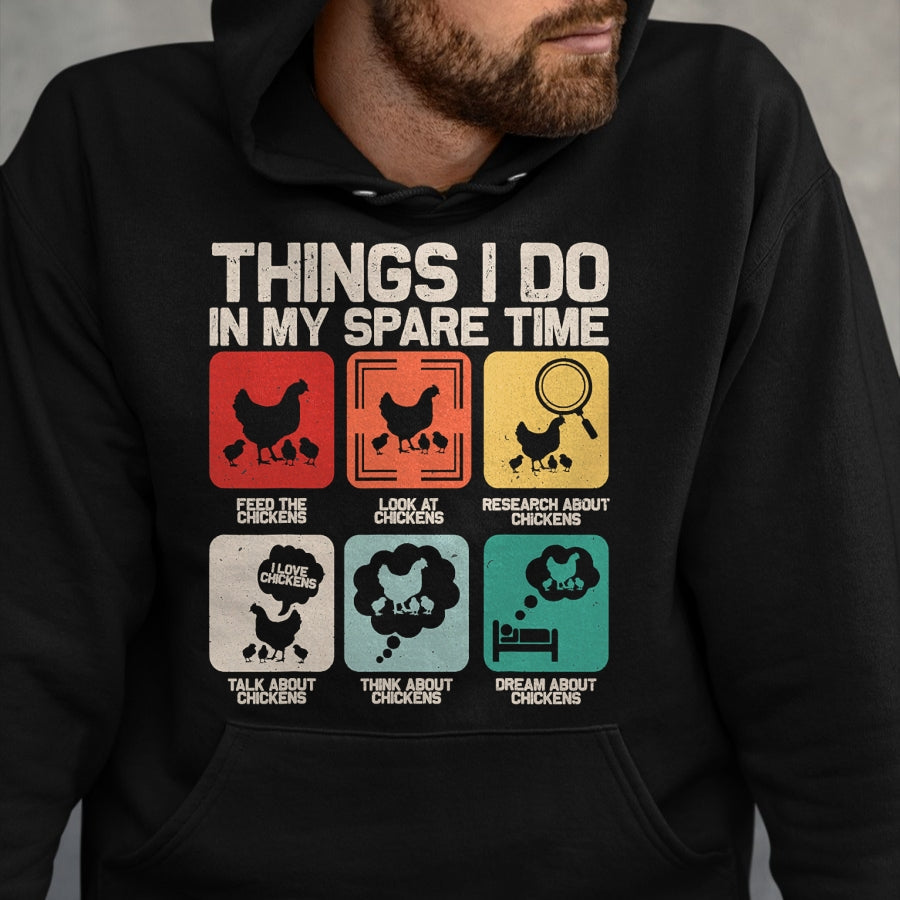 Best Farmer Life Shirt, Funny Farmer UnisexT-Shirt/Hoodie/Sweatshirt HLT00 - Things I Do in My Spare Time Funny Chicken Farmer Kids Teen T-Shirt