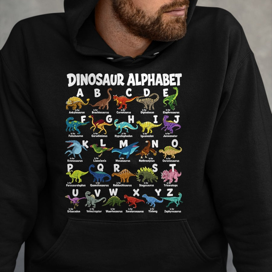 Best Dinosaur Lover Shirt, Funny Dinosaur UnisexT-Shirt/Hoodie/Sweatshirt HLT00 - Dinosaurs Alphabet Funny ABC Dino Identification Boys Girls T-Shirt