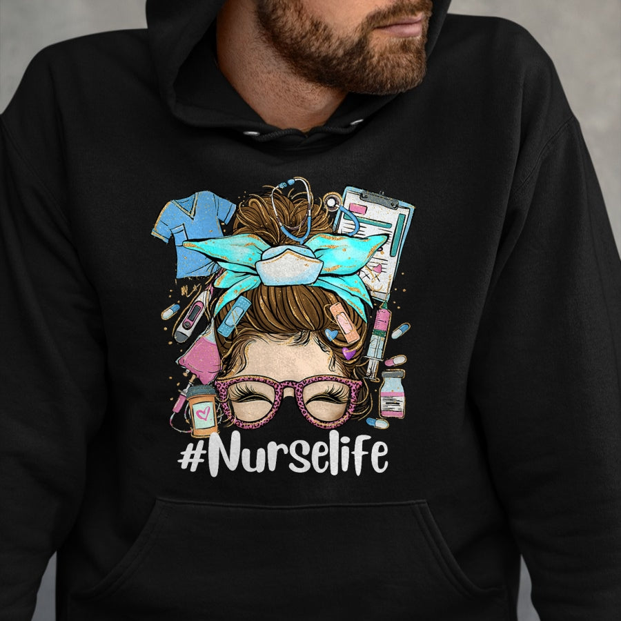 Funny Nurse Shirt, Nurse Unisex T-Shirt/Hoodie/Sweatshirt HLT00 - Funny NurseLife Nurse T-Shirt (1)