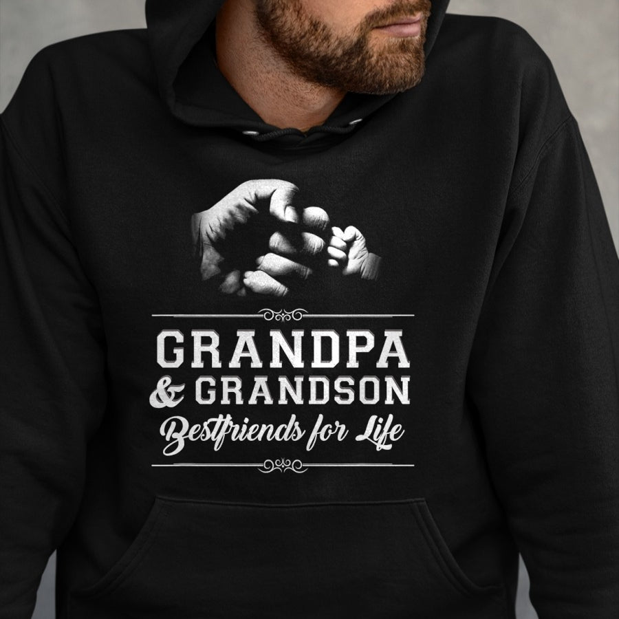 Best Grandpa Shirt, Proud Grandpa Unisex T-Shirt/Hoodie/Sweatshirt HLT00 - Grandfather Grandson Friends Fist Bump Shirt Grandpa Grandad T-Shirt
