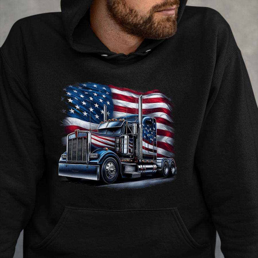 Best Truck Driver Life Shirt, Funny Trucker UnisexT-Shirt/Hoodie/Sweatshirt HLT00 - Semi Truck Driver US Trucker USA Flag Patriotic 4th of July T-Shirt