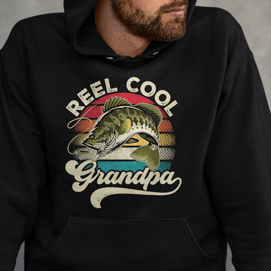 Best Grandpa Shirt, Proud Grandpa Unisex T-Shirt/Hoodie/Sweatshirt HLT00 - Reel Cool Grandpa Fishing Vintage Retro Father's Day Men Dad T-Shirt