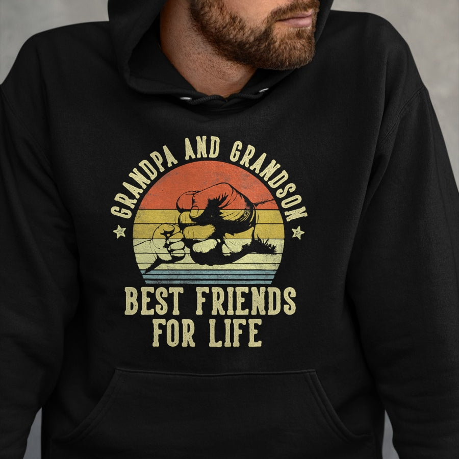 Best Grandpa Shirt, Proud Grandpa Unisex T-Shirt/Hoodie/Sweatshirt HLT00 - Grandpa and Grandson Best Friends for Life Funny Grandpa T-Shirt