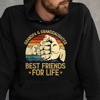 Best Grandpa Shirt, Proud Grandpa Unisex T-Shirt/Hoodie/Sweatshirt HLT00 - Grandpa Granddaughter Matching Family Shirt Fist Bump T-Shirt