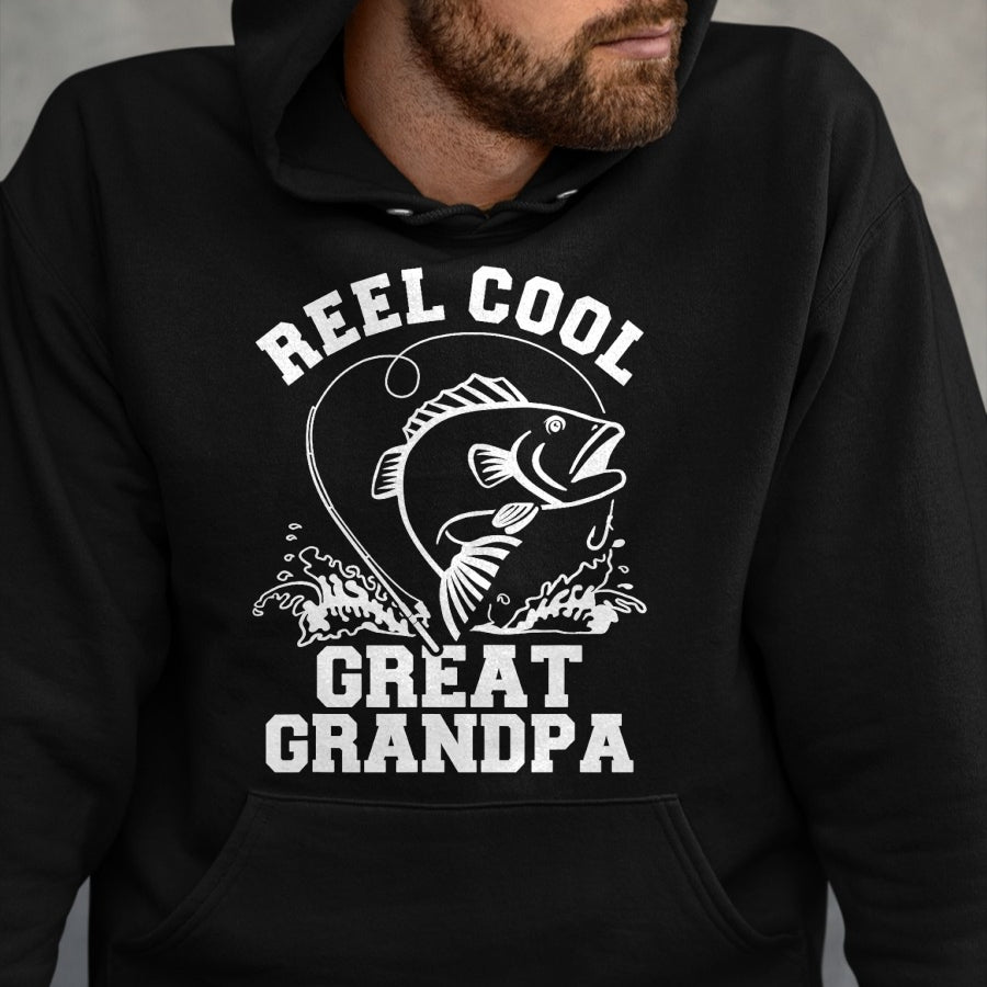 Best Grandpa Shirt, Proud Grandpa Unisex T-Shirt/Hoodie/Sweatshirt HLT00 - Reel cool great grandpa T-Shirt