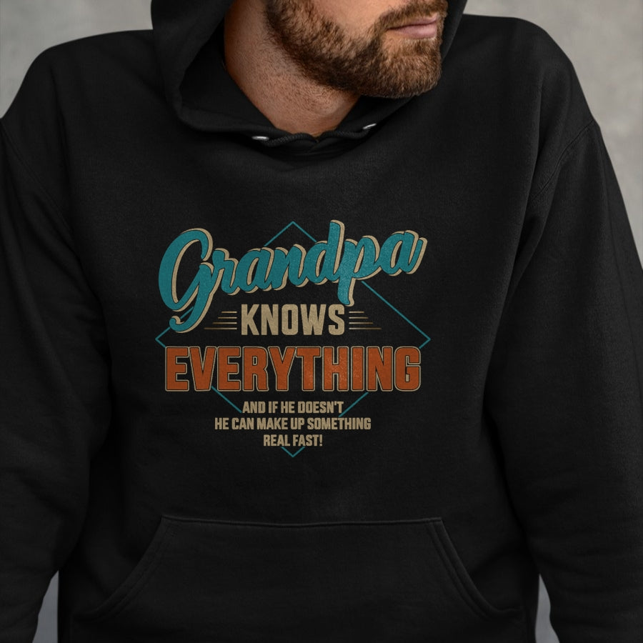Best Grandpa Shirt, Proud Grandpa Unisex T-Shirt/Hoodie/Sweatshirt HLT00 - Funny grandpa knows everything for father's day T-Shirt (1)