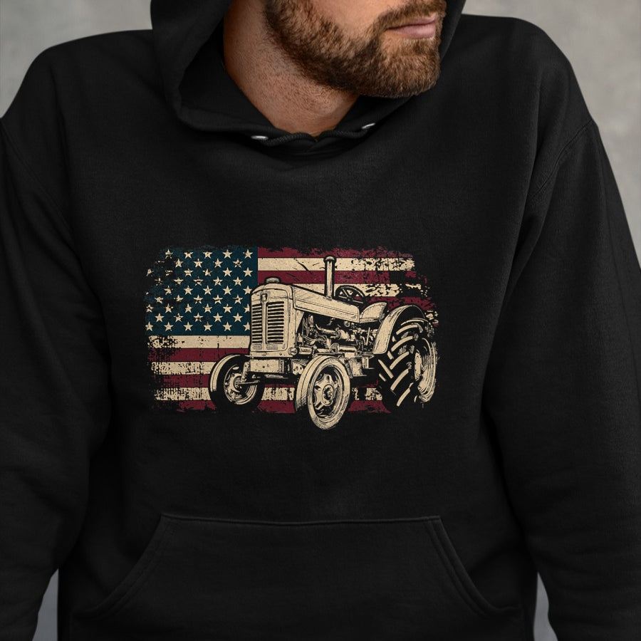 Best Farmer Life Shirt, Funny Farmer UnisexT-Shirt/Hoodie/Sweatshirt HLT00 - Farm Tractor Proud Farmer Patriotic American Flag Tractor T-Shirt