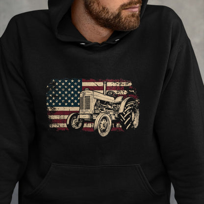 Best Farmer Life Shirt, Funny Farmer UnisexT-Shirt/Hoodie/Sweatshirt HLT00 - Farm Tractor Proud Farmer Patriotic American Flag Tractor T-Shirt