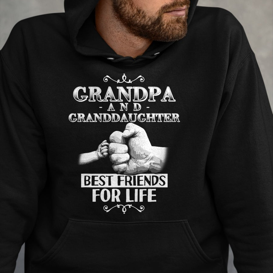 Best Grandpa Shirt, Proud Grandpa Unisex T-Shirt/Hoodie/Sweatshirt HLT00 - Grandpa and Granddaughter Best Friends For Life Matching T-Shirt T-Shirt (1)