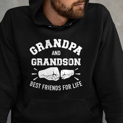 Best Grandpa Shirt, Proud Grandpa Unisex T-Shirt/Hoodie/Sweatshirt HLT00 - Grandpa and grandson friends for life T-Shirt